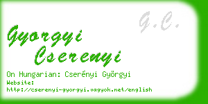 gyorgyi cserenyi business card